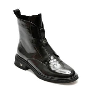 Ghete EPICA negre, 1F3697, din piele naturala lacuita