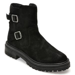 Ghete GEOX negre, D36HRC, din piele intoarsa