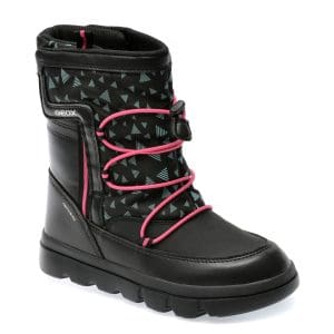 Ghete GEOX negre, J36HWC, din piele ecologica