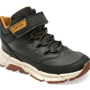 Ghete GEOX negre, J36LCG, din piele ecologica