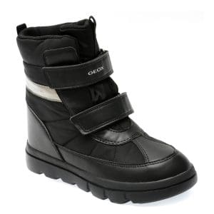 Ghete GEOX negre, J36LFB, din piele ecologica