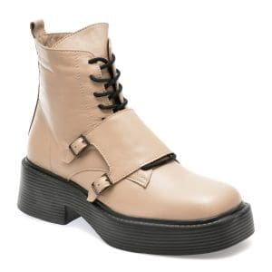 Ghete GLORIA gri, 3513, din piele naturala