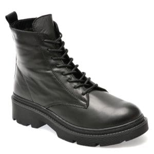 Ghete GLORIA negre, 56203, din piele naturala
