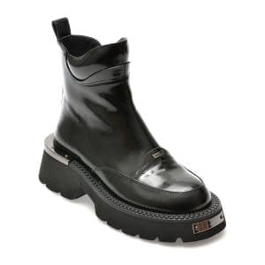 Ghete GRYXX negre, XA02, din piele naturala lacuita