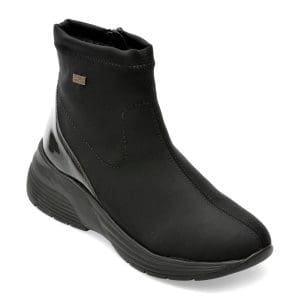 Ghete REMONTE negre, D6677, din material textil