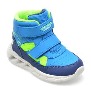 Ghete SKECHERS albastre, MAGNA-LIGHTS, din piele ecologica