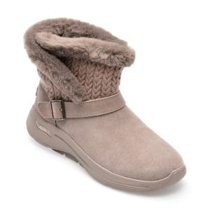 Ghete SKECHERS gri, GO WALK ARCH FIT BOOT, din piele intoarsa