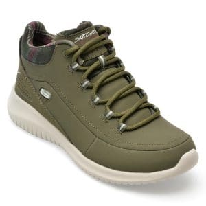 Ghete SKECHERS kaki, ULTRA FLEX, din piele ecologica