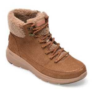 Ghete SKECHERS maro, GLACIAL ULTRA, din piele intoarsa