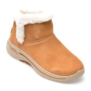 Ghete SKECHERS maro, GO WALK ARCH FIT BOOT, din piele intoarsa