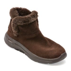 Ghete SKECHERS maro, GO WALK ARCH FIT BOOT, din piele intoarsa