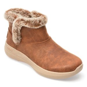 Ghete SKECHERS maro, GO WALK STABILITY BOOT, din piele ecologica