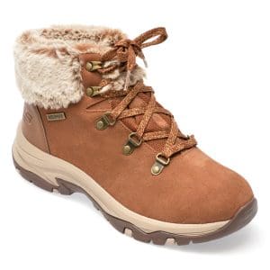 Ghete SKECHERS maro, TREGO, din piele intoarsa