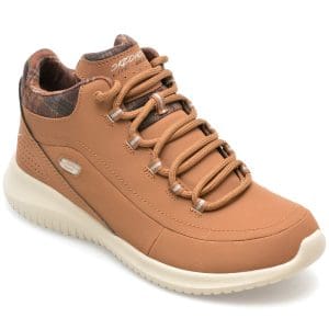 Ghete SKECHERS maro, ULTRA FLEX, din piele ecologica