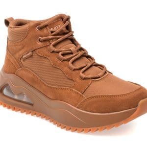Ghete SKECHERS maro, UNO PEAKS, din piele intoarsa
