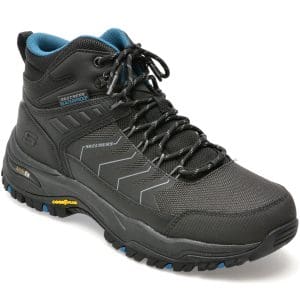 Ghete SKECHERS negre, ARCH FIT DAWSON, din piele ecologica