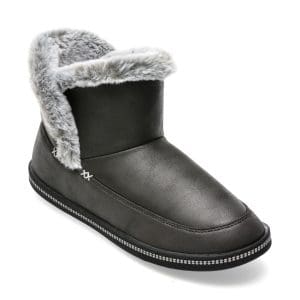 Ghete SKECHERS negre, COZY CAMPFIRE, din piele ecologica
