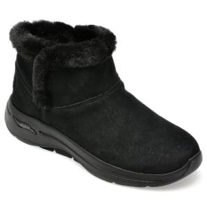 Ghete SKECHERS negre, GO WALK ARCH FIT BOOT, din piele intoarsa