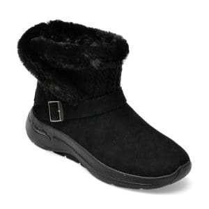 Ghete SKECHERS negre, GO WALK ARCH FIT BOOT, din piele intoarsa