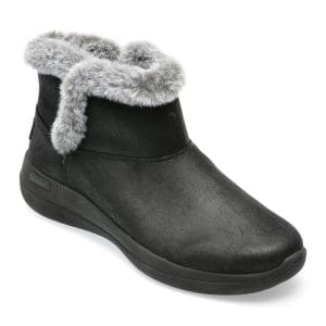 Ghete SKECHERS negre, GO WALK STABILITY BOOT, din piele ecologica