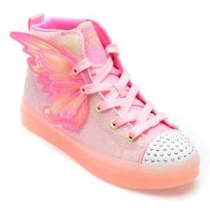 Ghete SKECHERS roz, TWI-LITES, din piele ecologica