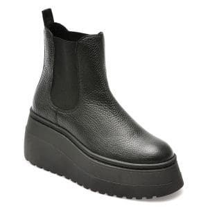 Ghete Steve Madden negre, PEGASUS, din piele naturala
