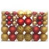 Globuri de Crăciun, 100 buc, auriu și roșu vin, 3 / 4 / 6 cm