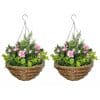 Set 2 ghivece de agatat Outsunny, plante artificiale Lisianthus | Aosom RO