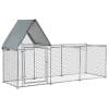 Gard pentru Gaini PawHut cu Prelata de Protectie din Tesatura Oxford, din Otel Galvanizat 3,02×1,07×1,72m, Argintiu | Aosom RO