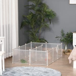Adapost animale PawHut,12 panouri, 105x105x45cm, alb | Aosom RO