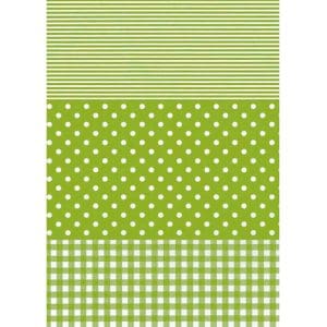 Hârtie decopatch- Verde – buline/dungi