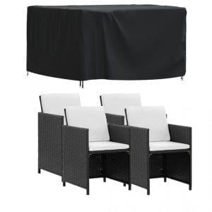 Husă mobilier de grădină negru 113x113x73 cm impermeabilă 420D