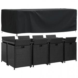 Husă mobilier de grădină negru 229x113x73 cm impermeabil 420D