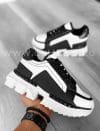 Adidasi barbati casual albi cu negru B7171