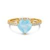 Inel din argint Golden Aquamarine Heart