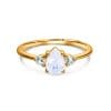 Inel din argint Golden Special Moonstone Drop