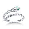 Inel reglabil din argint Crystal Snake
