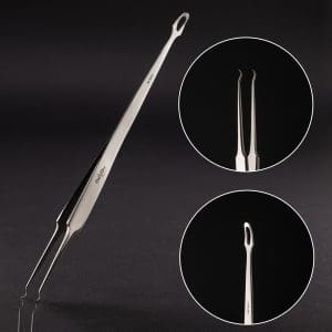 Instrument Pentru Puncte Negre Cu Doua Capete Profesional, BC801 Inox 17cm