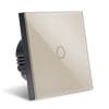Intrerupator Touch Techstar®, Sticla Securizata, Design Modern, Iluminare LED, 1 Faza, Gold