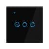Intrerupator Smart Touch Techstar®, Wireless 2.4GHz, Dimmer, Sticla Securizata, Design Modern, Iluminare LED, 1 Faza, cu NUL, Negru