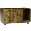 PawHut Carcasa pentru Litiera pentru Pisici, Toaleta Ascunsa pentru Pisici, Masa Decorativa cu Usi Duble si Pernuta de Zgariat, Maro Rustic | AOSOM RO