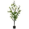 HOMCOM Planta Artificiala Arbore Camelia 150 cm cu Ghveci si 25 Flori, Planta Artificiala de Interior si Exterior