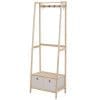 HomCom cuier cu raft, 58x36x168cm lemn natur | AOSOM RO