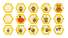 Joc 2 în 1 cu 15 piese hexagonale cu 2 fețe – Puzzle cu albinuțe