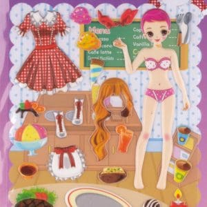 Joc cu 31 stickere reutilizabile și o scenă – Îmbrac-o pe Cindy