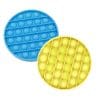 Jucarie Senzoriala, Antistres, Interactiva, Pop It, Bubble, Rotund, Set 2Bucati, Albastru Galben/Pachet Promo