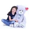 Jucărie mare din pluș – Urs gri cu felicitare, 100 cm