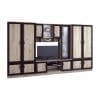 Living ADELINA, 6 corpuri, corp PAL wenge, fronturi sherwood + bagheta MDF, 350x51x200 cm