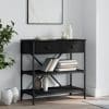 Masă consolă, negru, 75×34,5×75 cm, lemn prelucrat