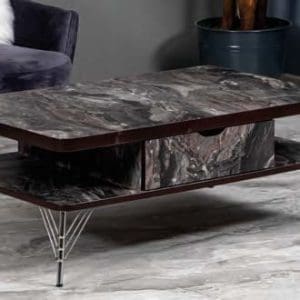 Masuta cafea GRS 2196, marmura negru, 104x62x20 cm